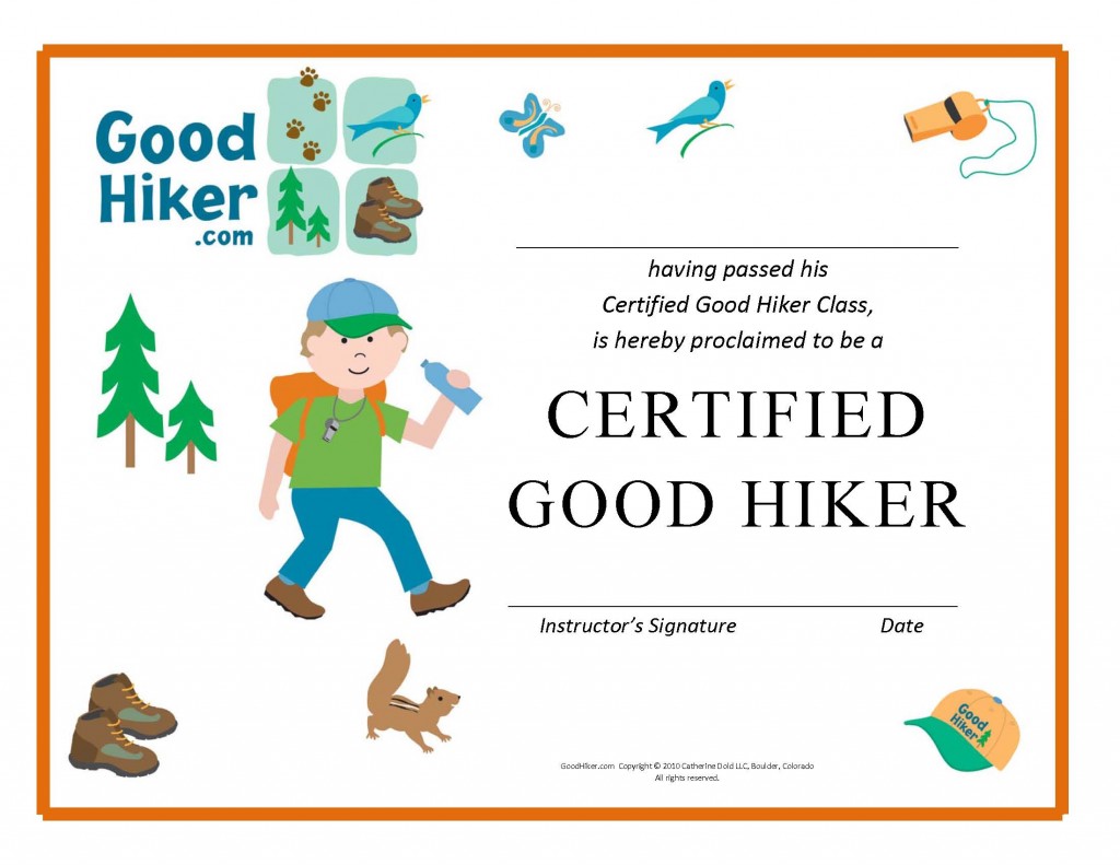 Certified Good Hiker boy