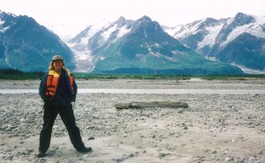 Cathy on Tatshenshini River 