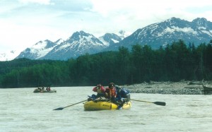 Floating down the Tatshenshini River in Alaska